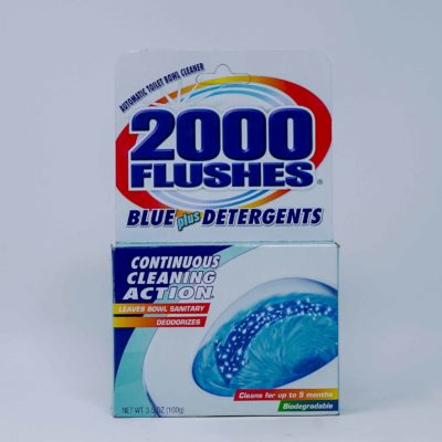 2000 Flushes Blue W Det 100g
