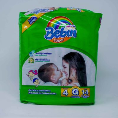 Bebin Super Diapers Lrg 14s