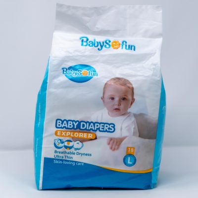Babys Fun Diapers Lrg 18ct